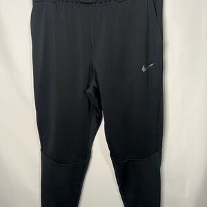 Nike Black Athletic Pants with Silver Swoosh